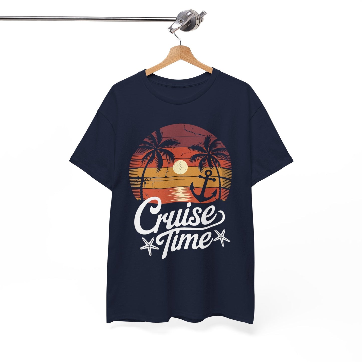 On Cruise Time Coconut Tree Graphic Summer Vacation Cruising T-shirt