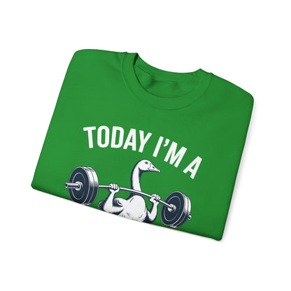 Funny Today I'm A Serious Goose Lifting Weights Gym Fitness Sweatshirt
