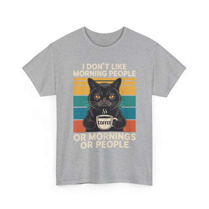 I Hate Morning People And Mornings And People Coffee Cat T-Shirt