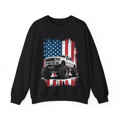 Monster Truck USA Flag American Sweatshirt
