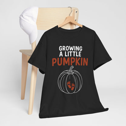 Growing A Little Pumpkin Fall Thanksgiving Baby Bump Wife T-Shirt