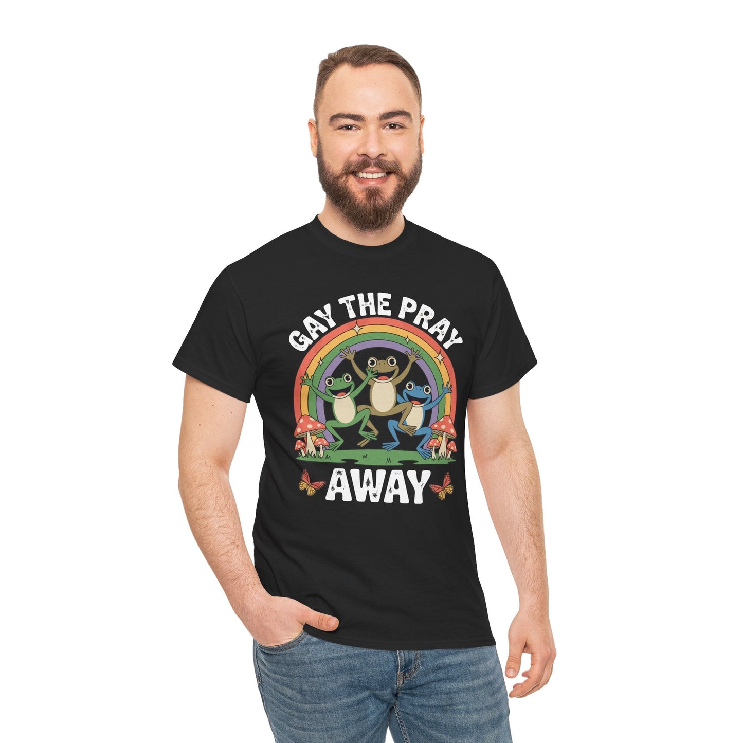 Gay The Pray Away Rainbow LGBT Pride Funny Meme Frogs T-Shirt