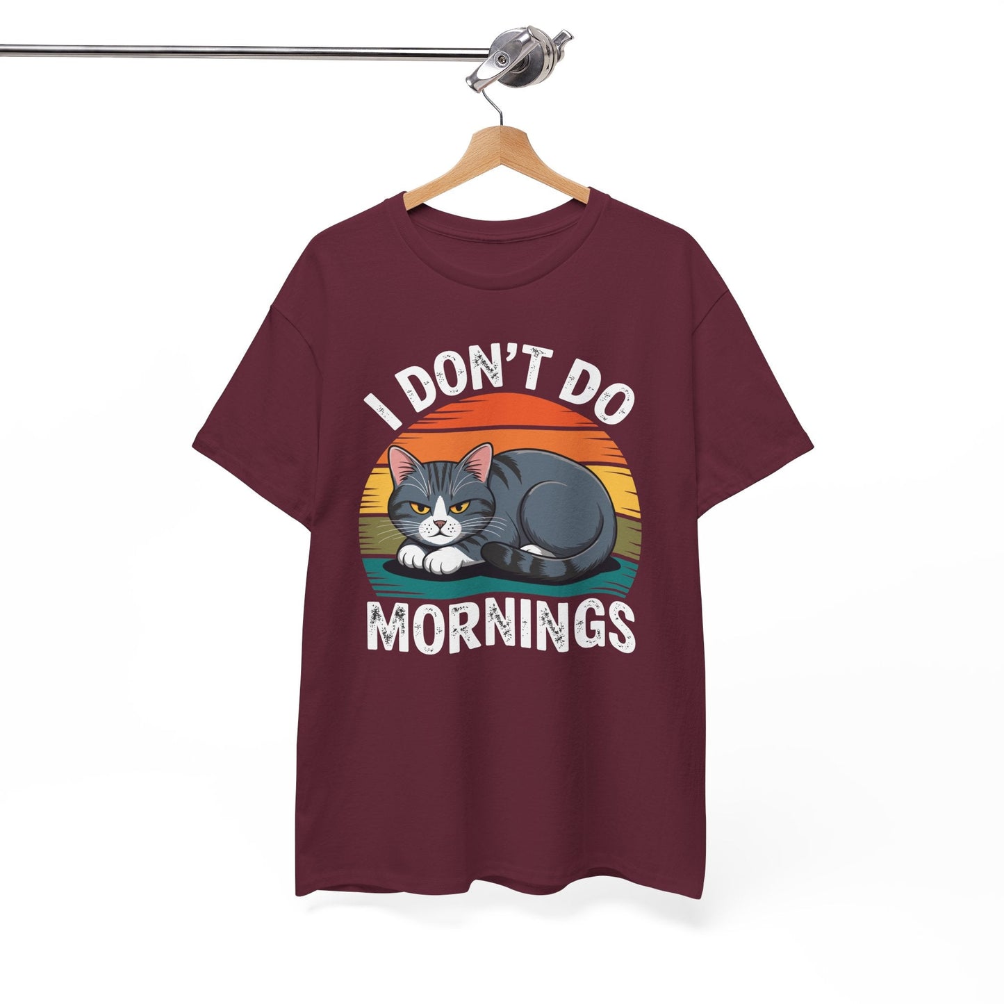 Funny Sleep Cat I Don't Do Morning T-Shirt
