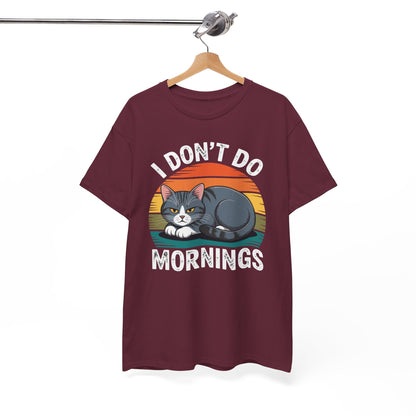 Funny Sleep Cat I Don't Do Morning T-Shirt