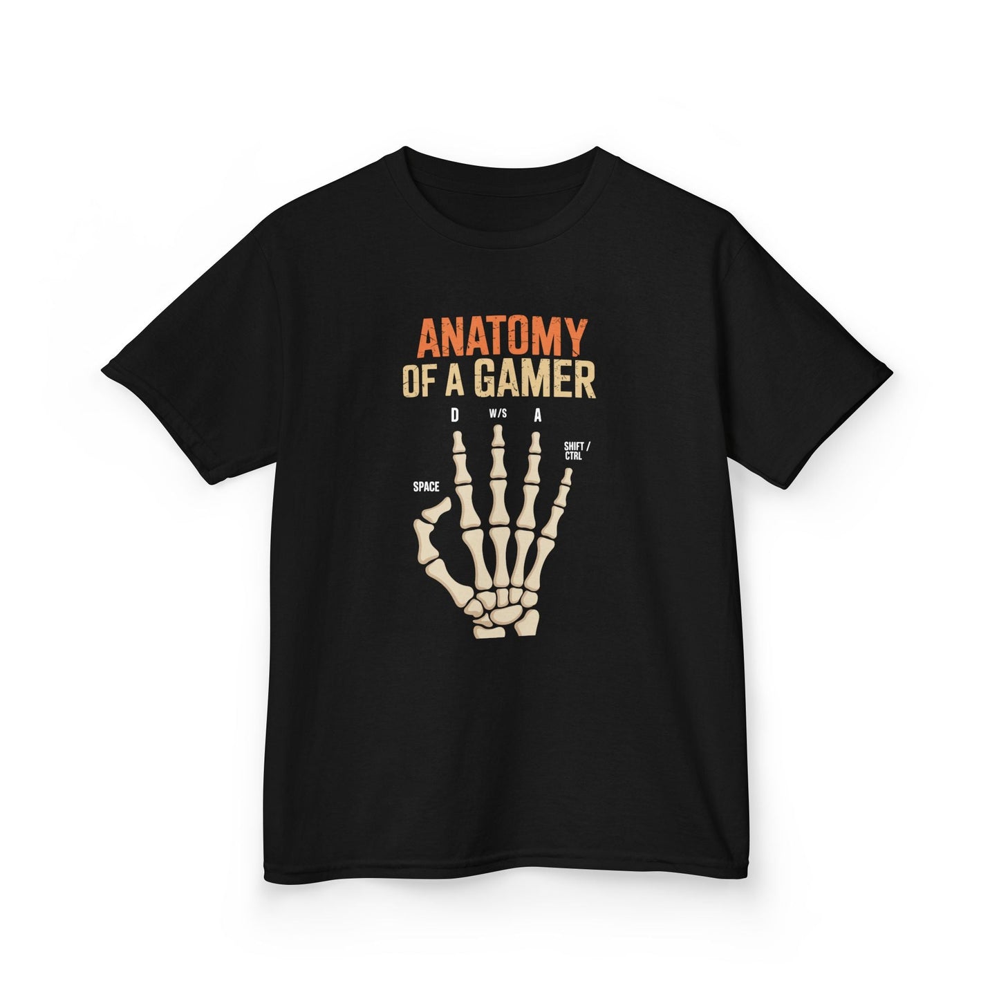 Funny Anatomy Of A Gamer Skeleton Hand Boys Kids Teens T-Shirt