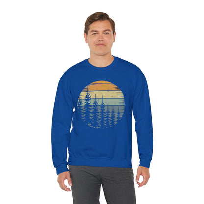 Retro Forest Trees Outdoors Nature Vintage Graphic Sweatshirt