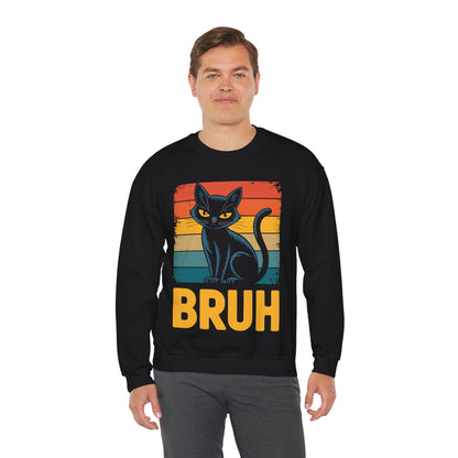 Funny Cat Bruh For Teens Boys Girls Men Women Meme Graphic Sweatshirt