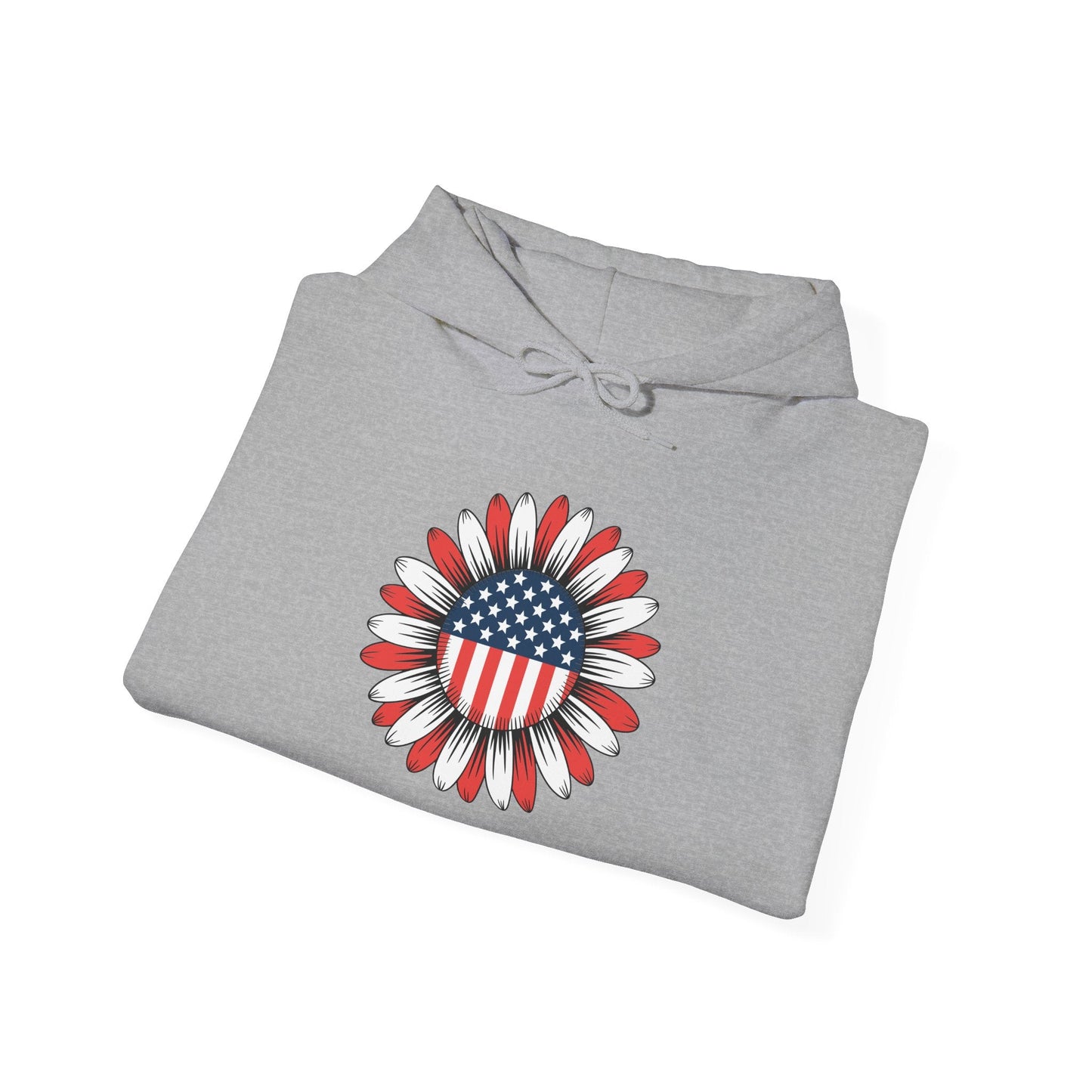 Sunflower American Flag 4th of July Women Men Merica USA Hoodie