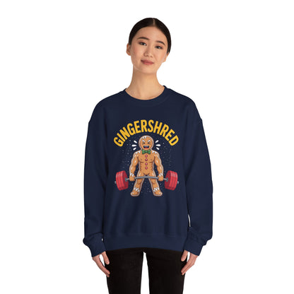 Funny Gingershred Gingerbread Man Gym Bodybuilding Christmas Sweatshirt