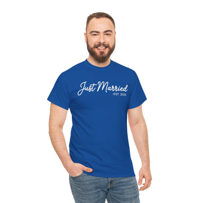 Just Married 2025 Honeymoon Wedding Couples Fiancee T-Shirt