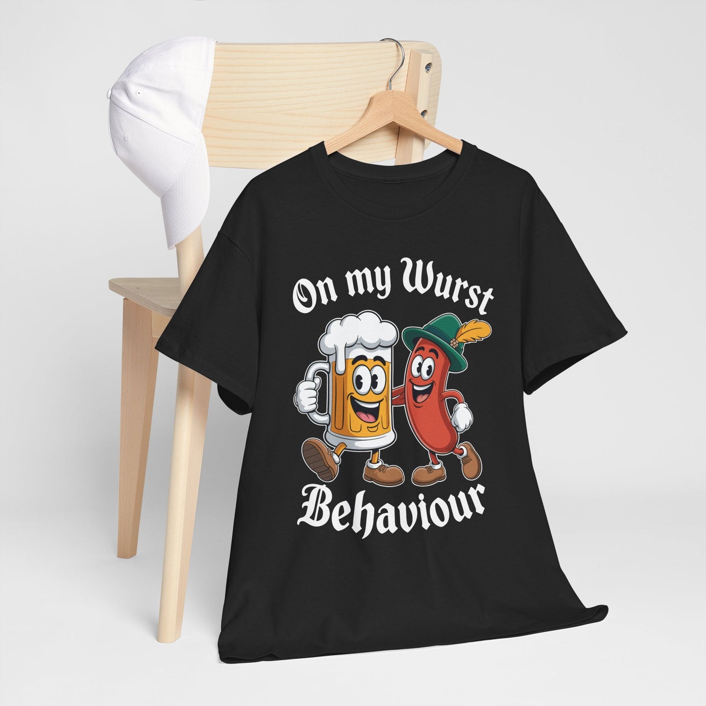 Oktoberfest On My Wurst Behaviour German Beer Sausage Adults T-Shirt
