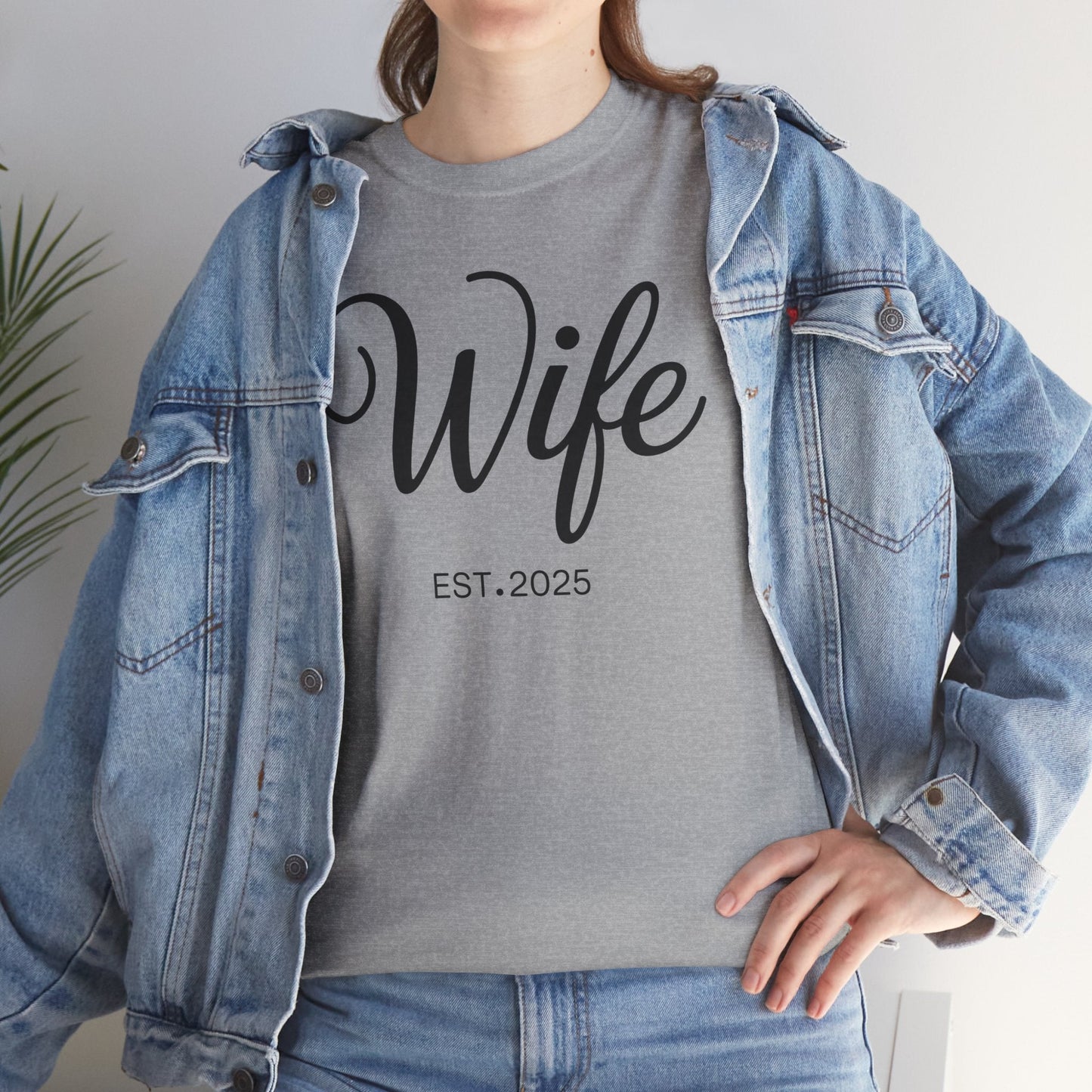 Wife Est 2025 Just Married Honeymoon Wedding Couples T-Shirt