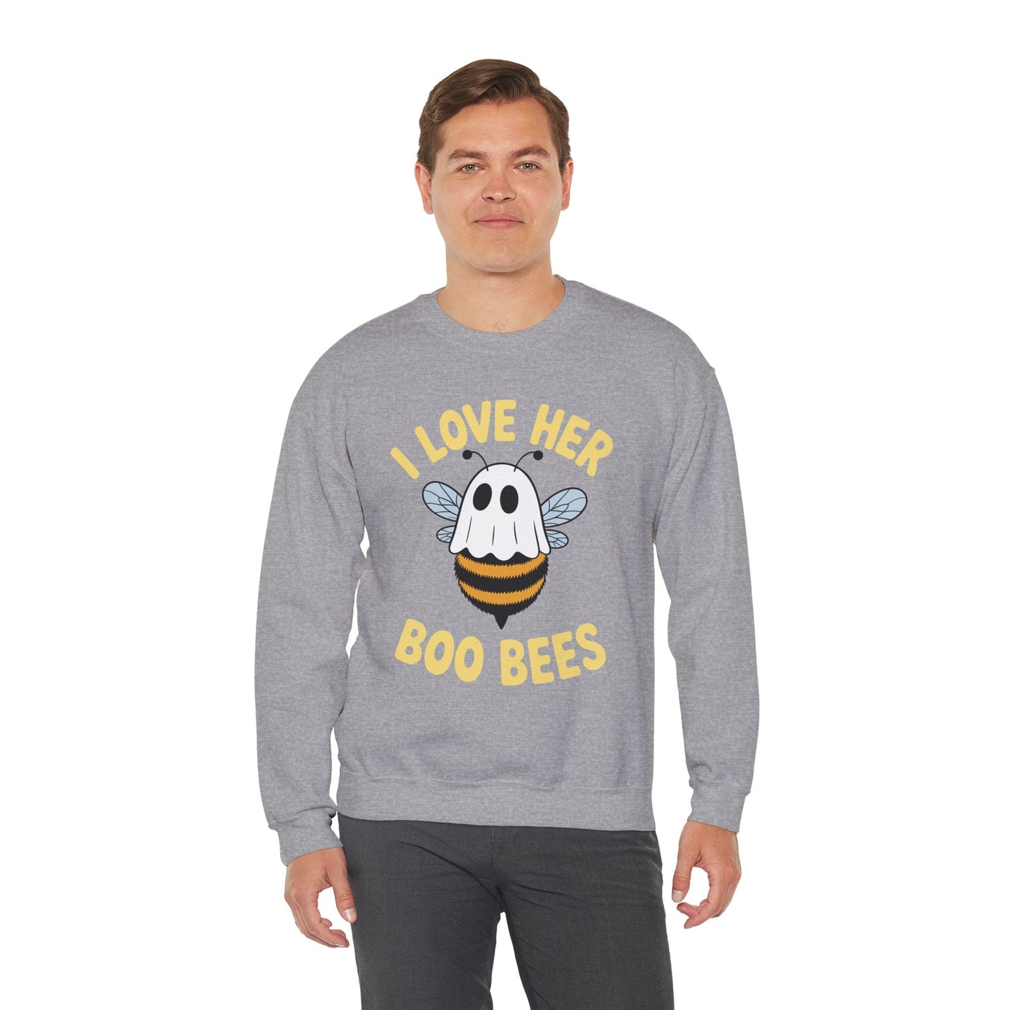 I Love Her Boo Bees Couples Halloween Adult Costume His Men Sweatshirt
