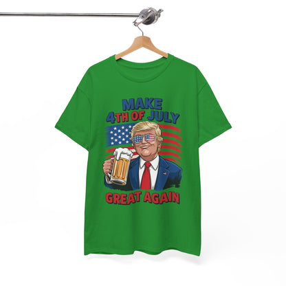 Trump Make 4th of July Great Again Men Drinking Beer Funny T-Shirt