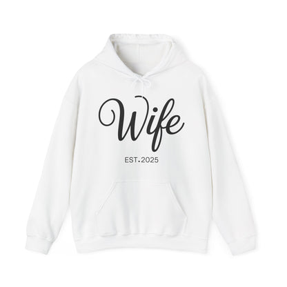 Wife Est 2025 Just Married Honeymoon Wedding Couples Hoodie