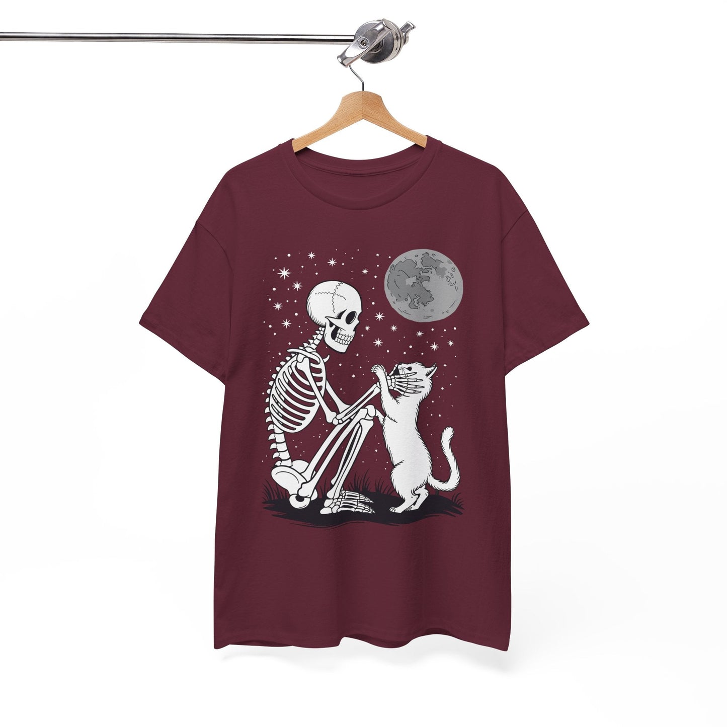 Skeleton Cat Skull Kitty Cute Goth Halloween Men Women T-Shirt