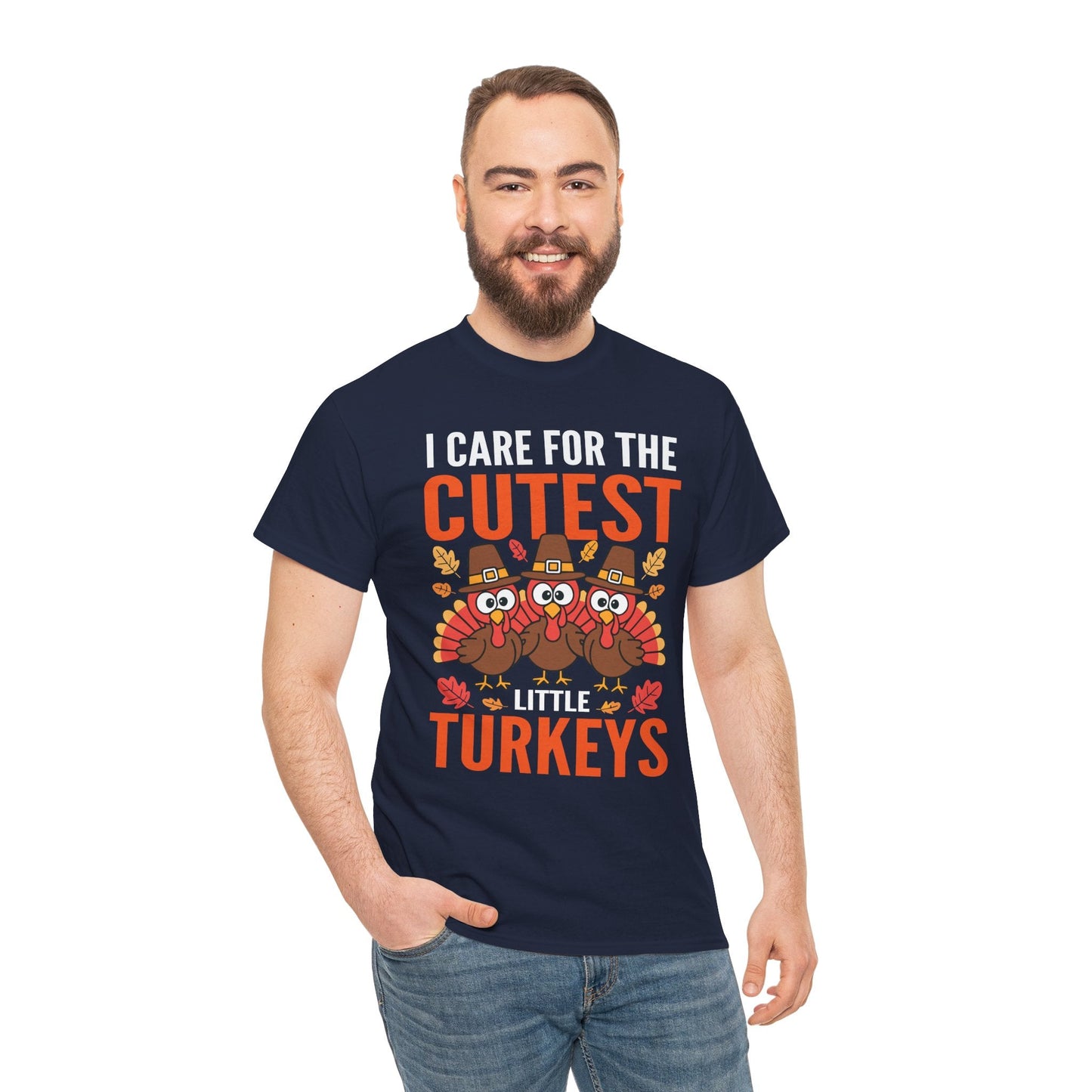 Care For Little Turkeys Nurse Fall Thanksgiving Scrub Top T-Shirt