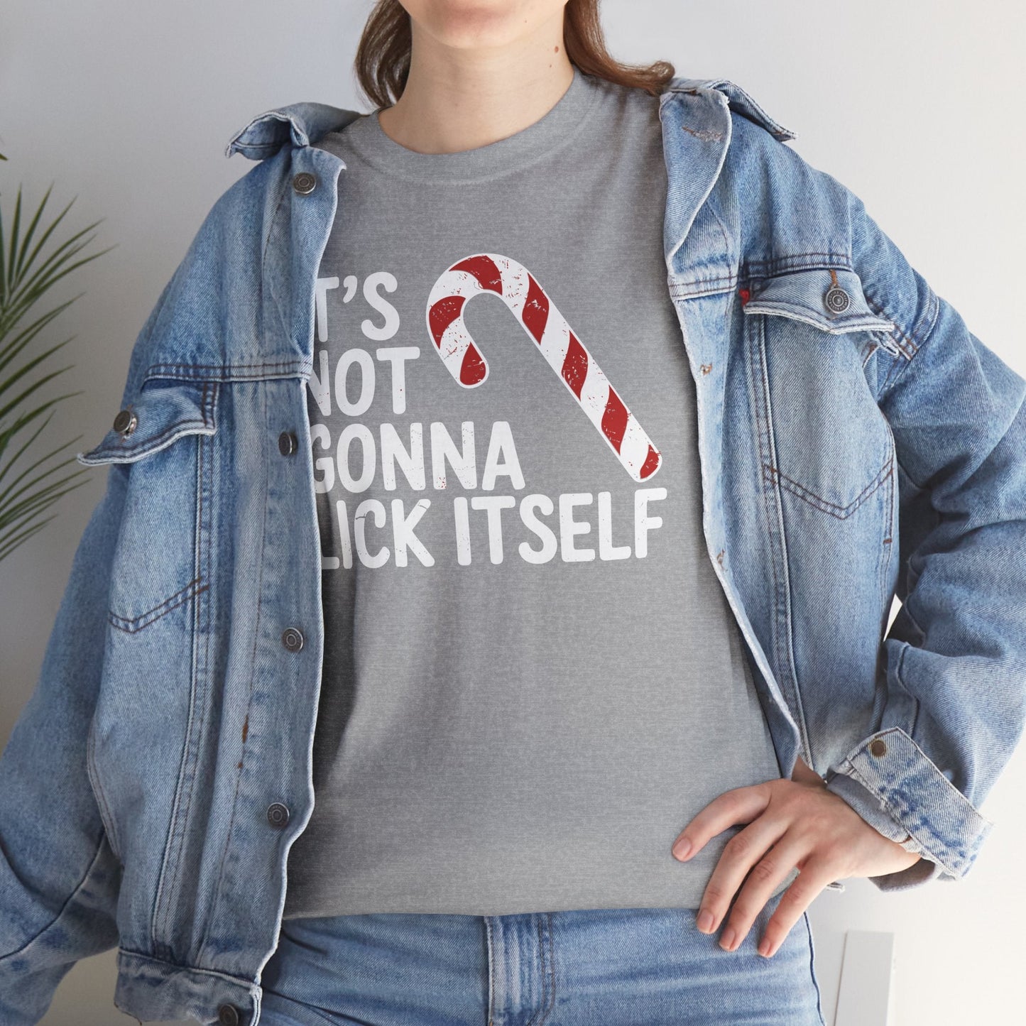 Funny Candy Cane Lick Itself Adult Christmas in July Gift T-Shirt