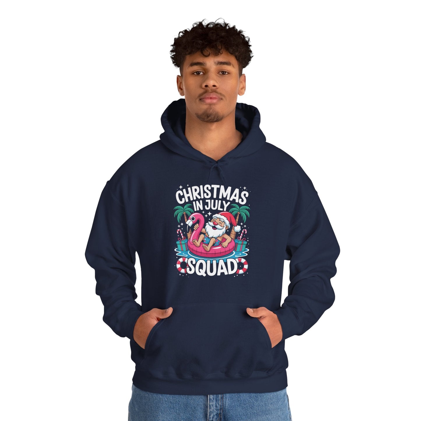 Christmas In July 2025 Squad Summer Beach Vacation Xmas Cool Hoodie