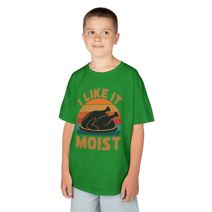 I Like It Moist Unisex Kids Black Thanksgiving T-Shirt