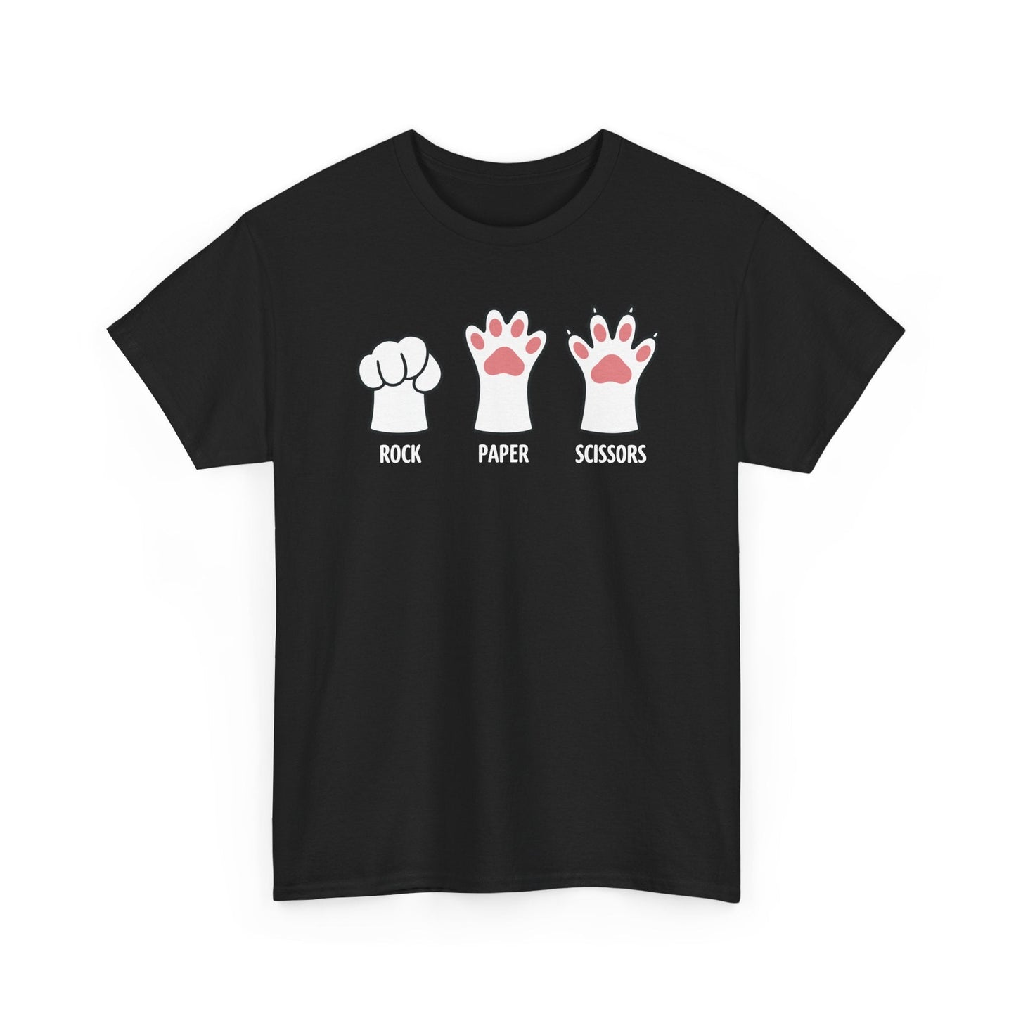 Funny  Introvert Cat Animal Rescue Rock Paper Scissors Cute Paw Cat T-Shirt