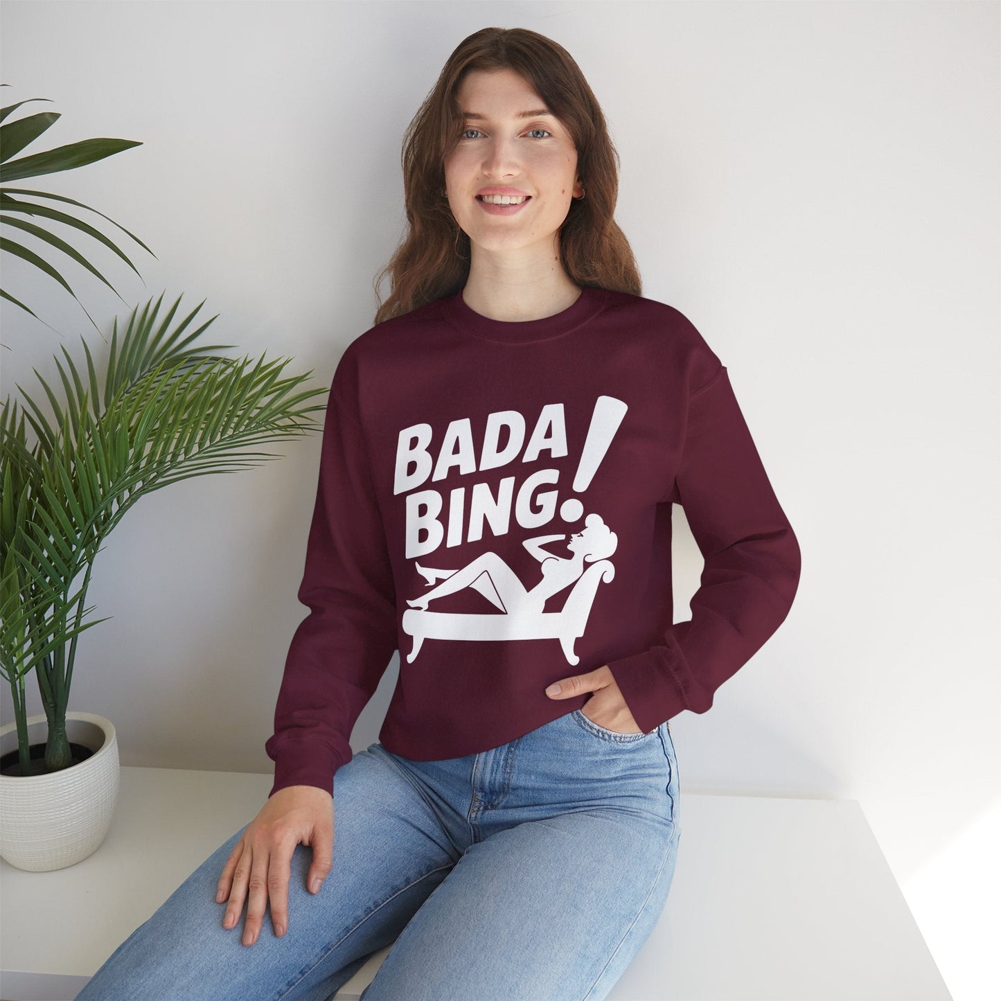 Bada Sarcastic Bing Retro Sexy Girl Bada Bam Sweatshirt