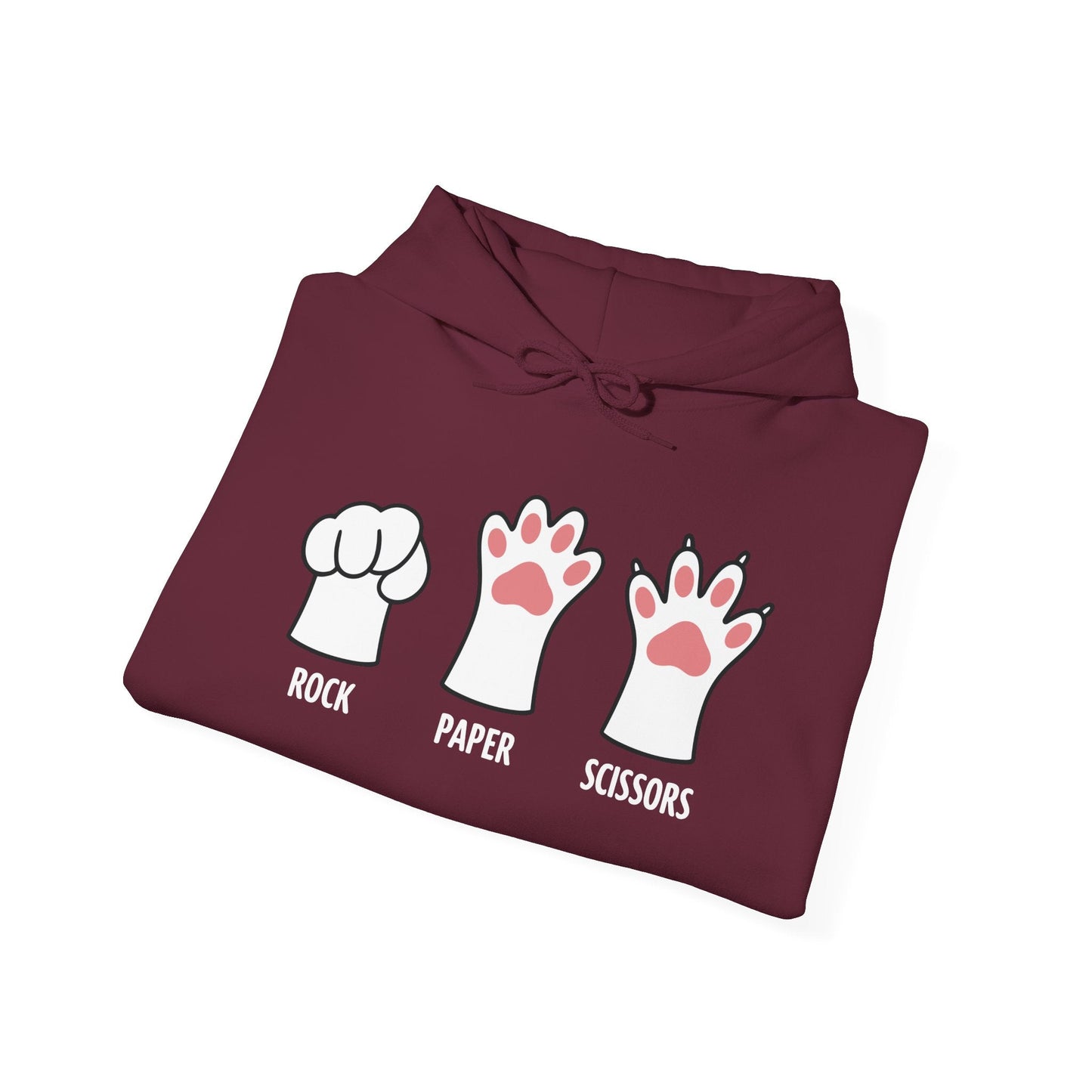 Funny  Introvert Cat Animal Rescue Rock Paper Scissors Cute Paw Cat Hoodie