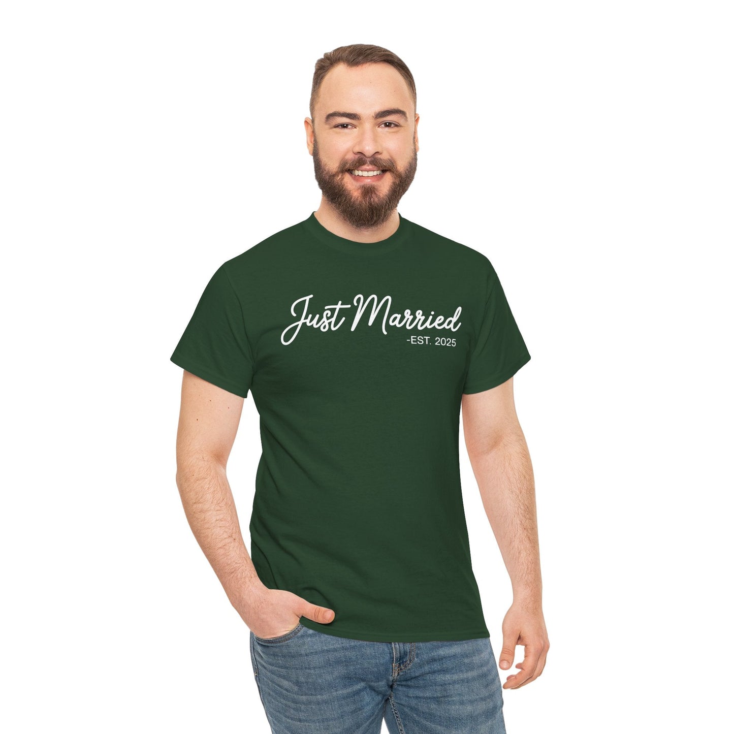 Just Married 2025 Honeymoon Wedding Couples Fiancee T-Shirt
