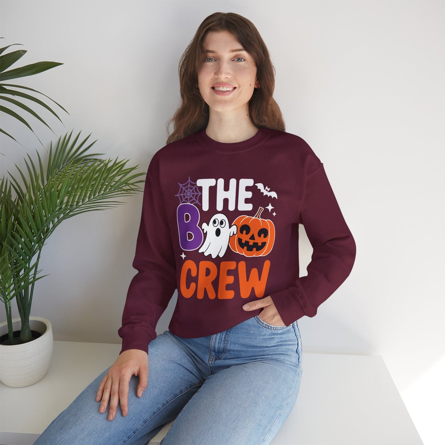 Halloween The Boo Crew Cute Ghost Spooky Family Matching Sweatshirt