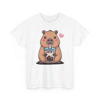 Cute Capybara Kawaii Anime Drinking Bubble Tea Lover Girls T-Shirt