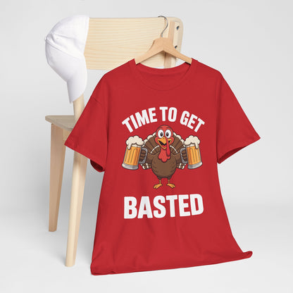 Time To Get Basted Funny Beer Thanksgiving Turkey Gift T-Shirt