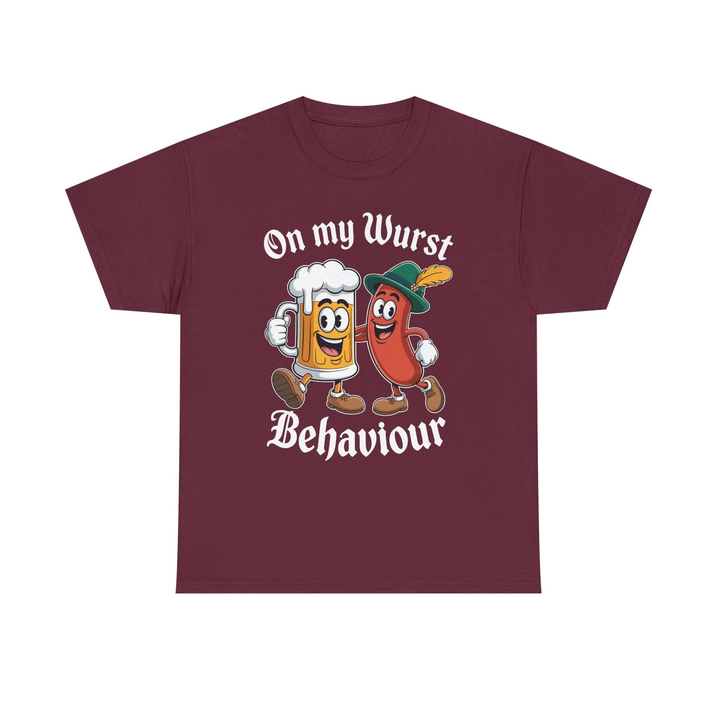 Oktoberfest On My Wurst Behaviour German Beer Sausage Adults T-Shirt