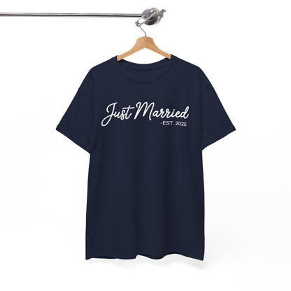 Just Married 2025 Honeymoon Wedding Couples Fiancee T-Shirt