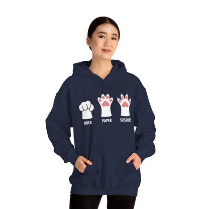Funny  Introvert Cat Animal Rescue Rock Paper Scissors Cute Paw Cat Hoodie