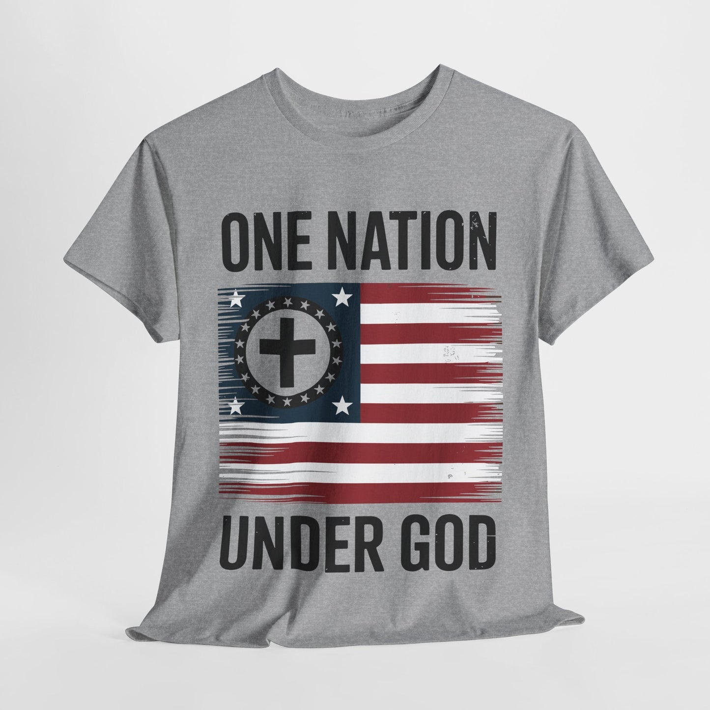 One Nation Under God Flag 4th Of July Patriotic Christian T-Shirt