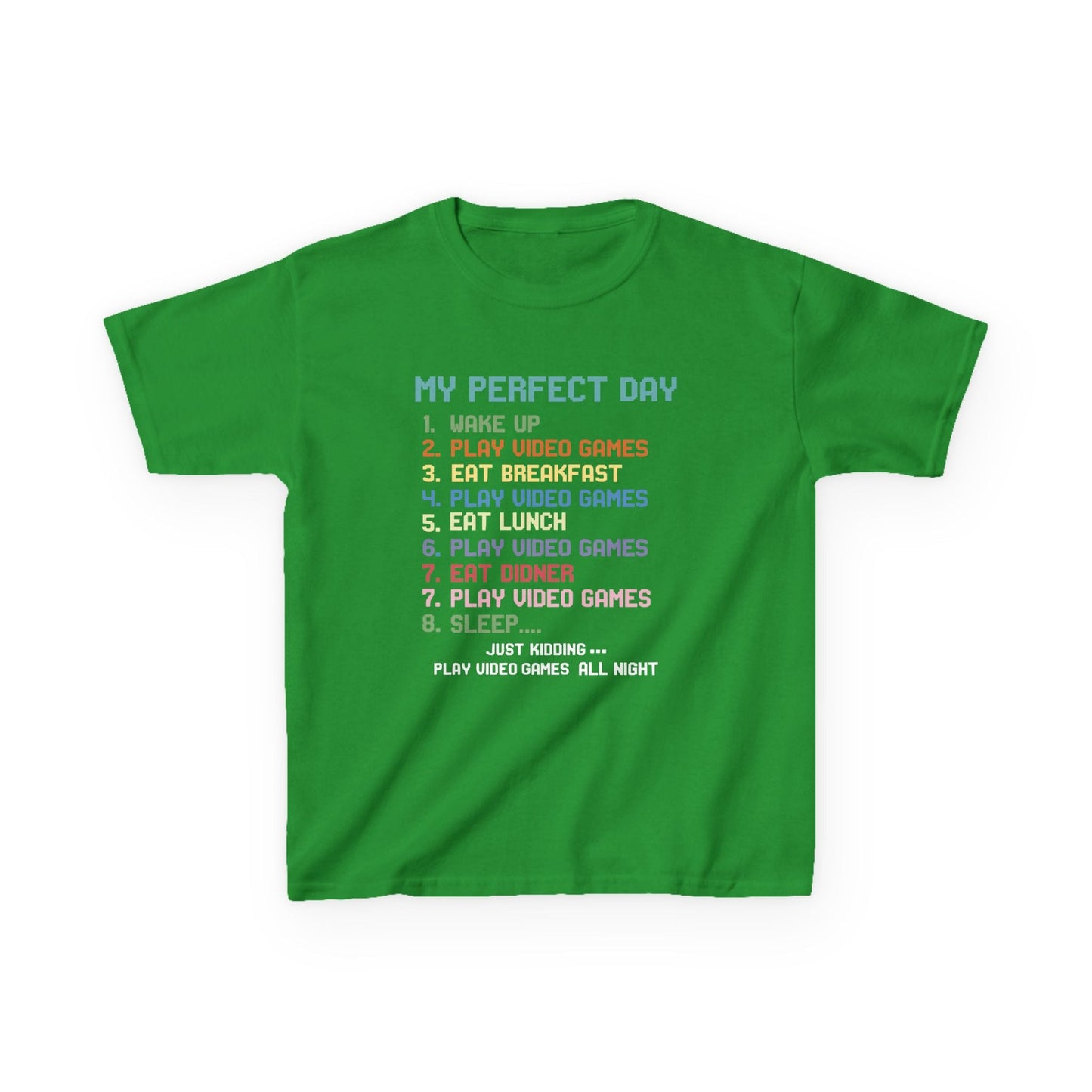 My Perfect Day Play Video Games Funny Gamer Kids T-Shirt
