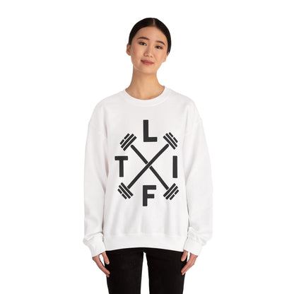 LIFT Weightlifting Fitness Barbells Crossed Circle Sweatshirt