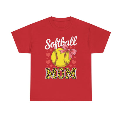 Softball Mom Headband Leopard Softball Ball Mothers Day Mama T-Shirt
