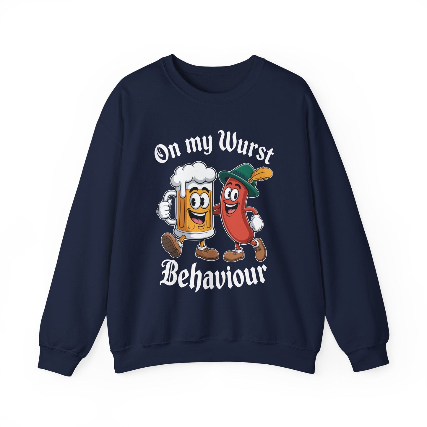 Oktoberfest On My Wurst Behaviour German Beer Sausage Adults Sweatshirt