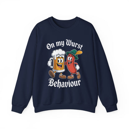 Oktoberfest On My Wurst Behaviour German Beer Sausage Adults Sweatshirt