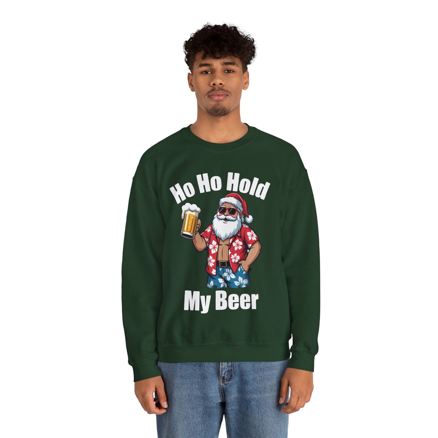 Funny Santa With Sunglasses And Beer Christmas in July Sweatshirt