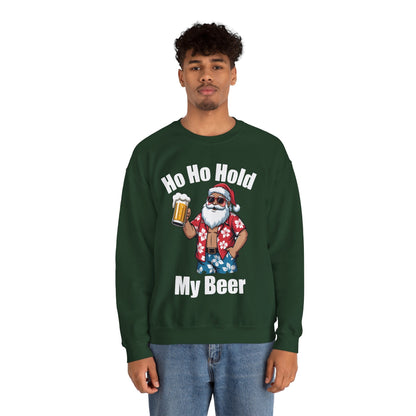 Funny Santa With Sunglasses And Beer Christmas in July Sweatshirt