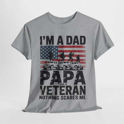 I'm A Dad Papa And Veteran Funny Retro Dad Papa Grandpa T-Shirt