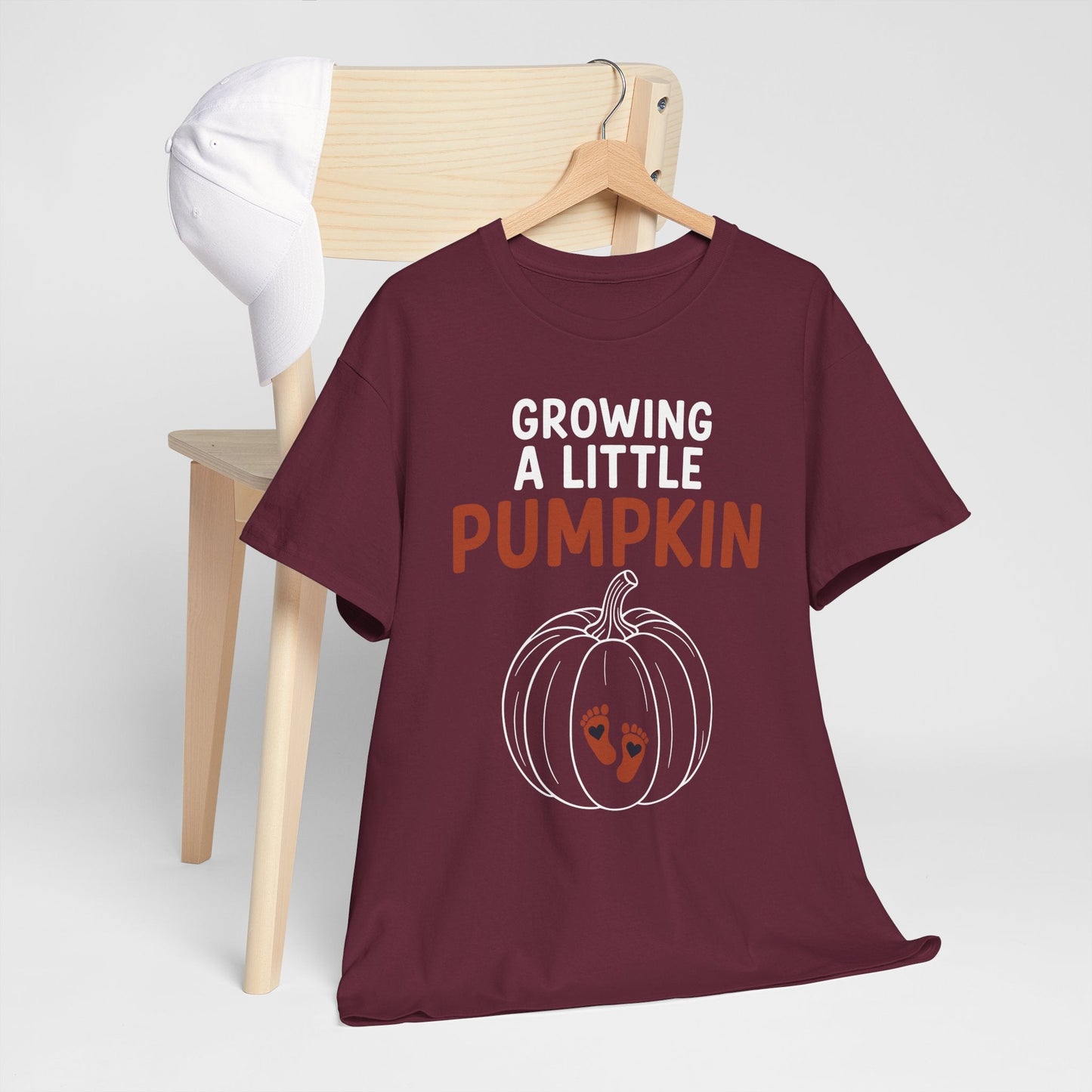 Growing A Little Pumpkin Fall Thanksgiving Baby Bump Wife T-Shirt