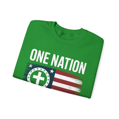 One Nation Under God Flag 4th Of July Patriotic Christian Sweatshirt