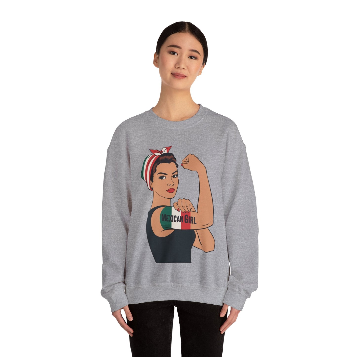 Mexican Girl Mujer Rosie Riveter Cinco De Mayo Fiesta  Sweatshirt Women