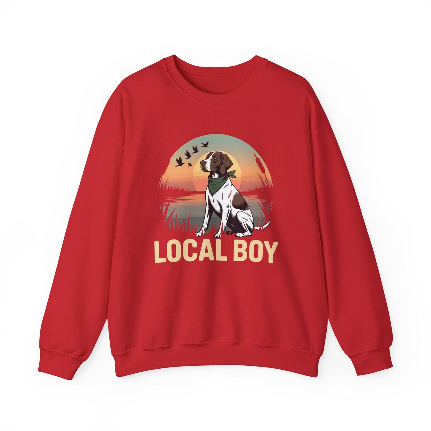 Local Boy Hunting Dog Vintage Sunset Hunting Season Sweatshirt