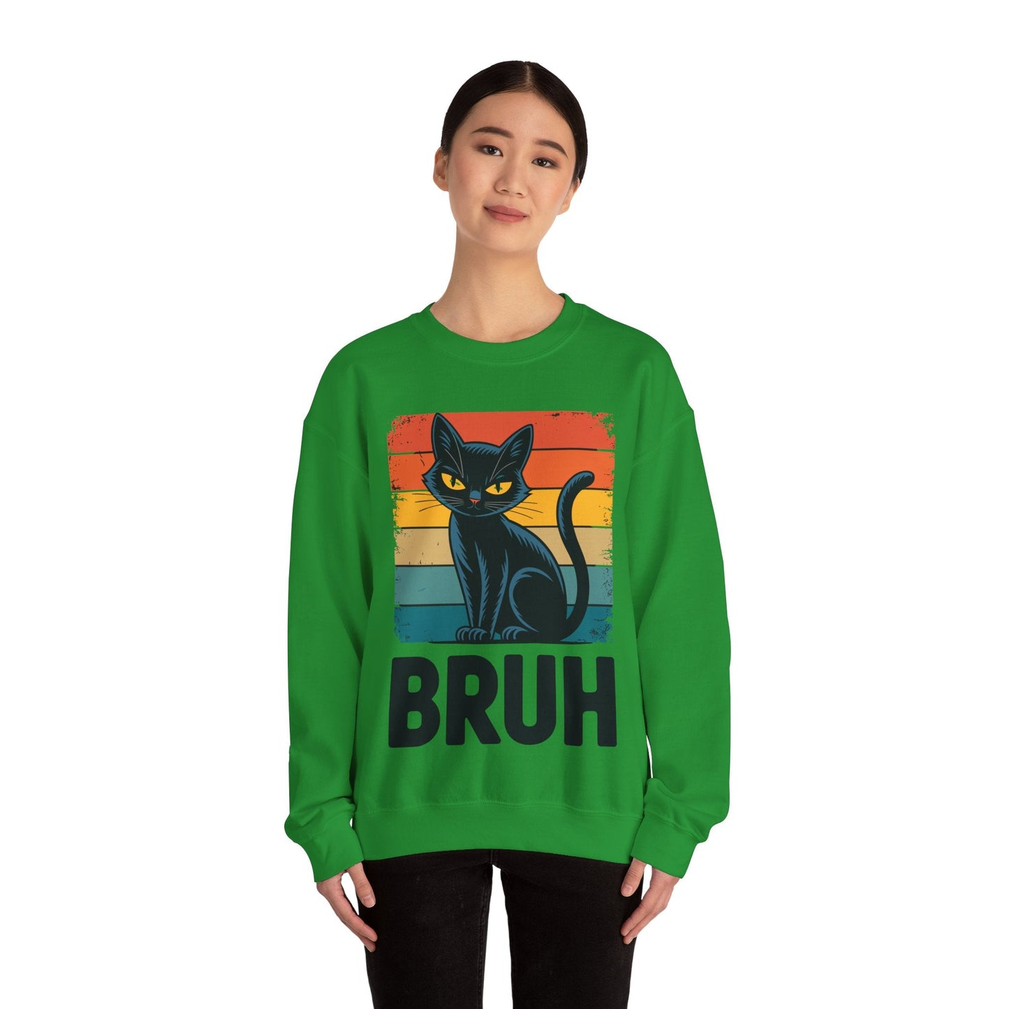 Funny Cat Bruh For Teens Boys Girls Men Women Meme Graphic Sweatshirt