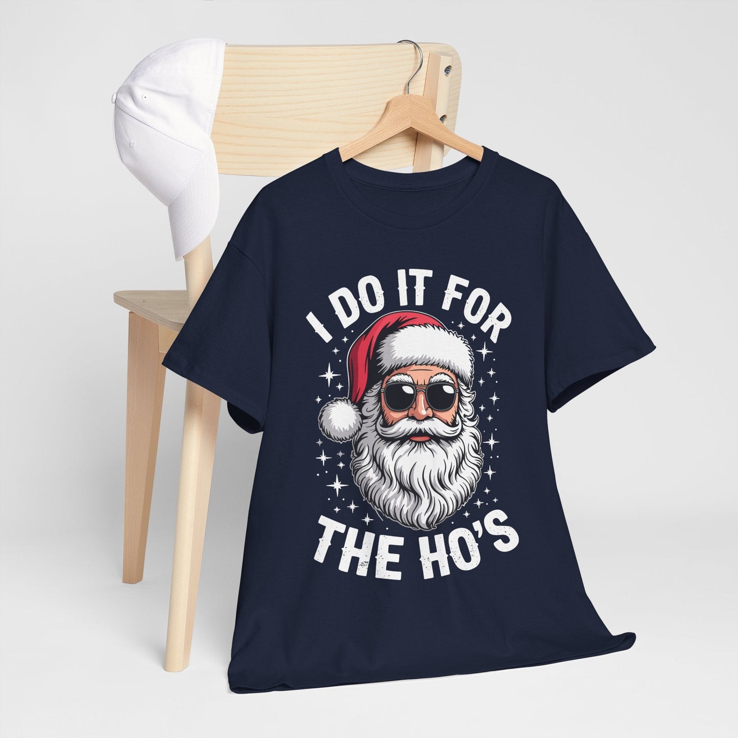 I Do It For The Ho's Funny Inappropriate Christmas Santa T-Shirt