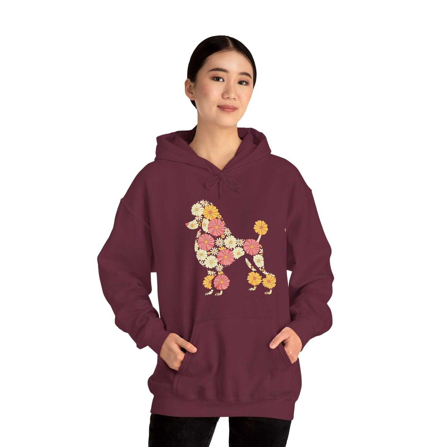 Funny Floral FLower Poodle Mom Grandma Womens Mothers Day Hoodie